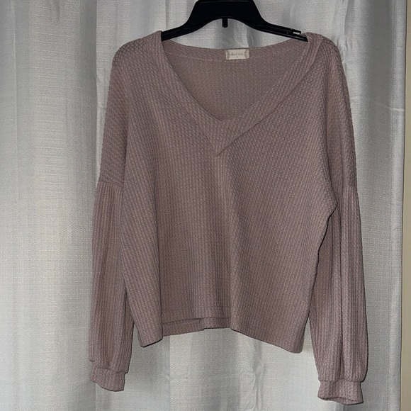 Soft Waffle Knit V-Neck Sweater - Altar’d State - Picture 7 of 9